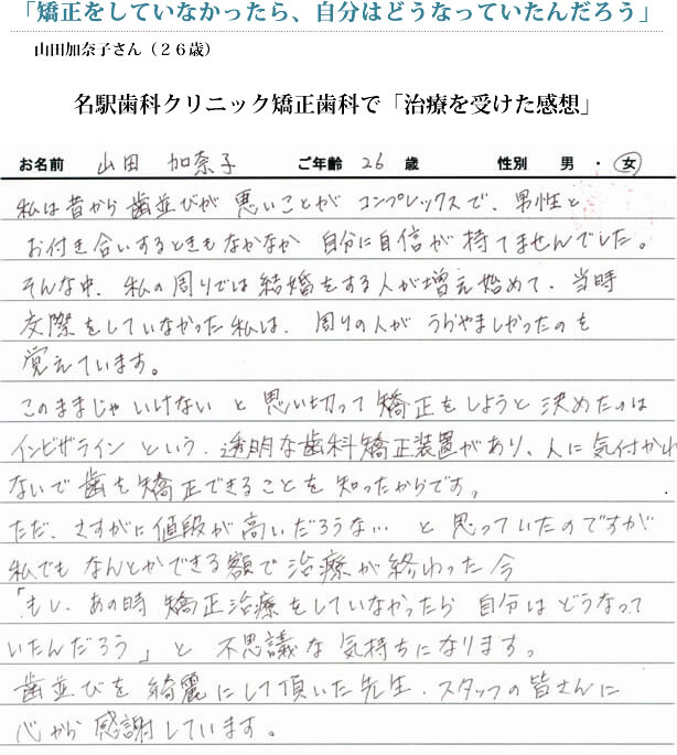 インビザライン患者様の声その１
